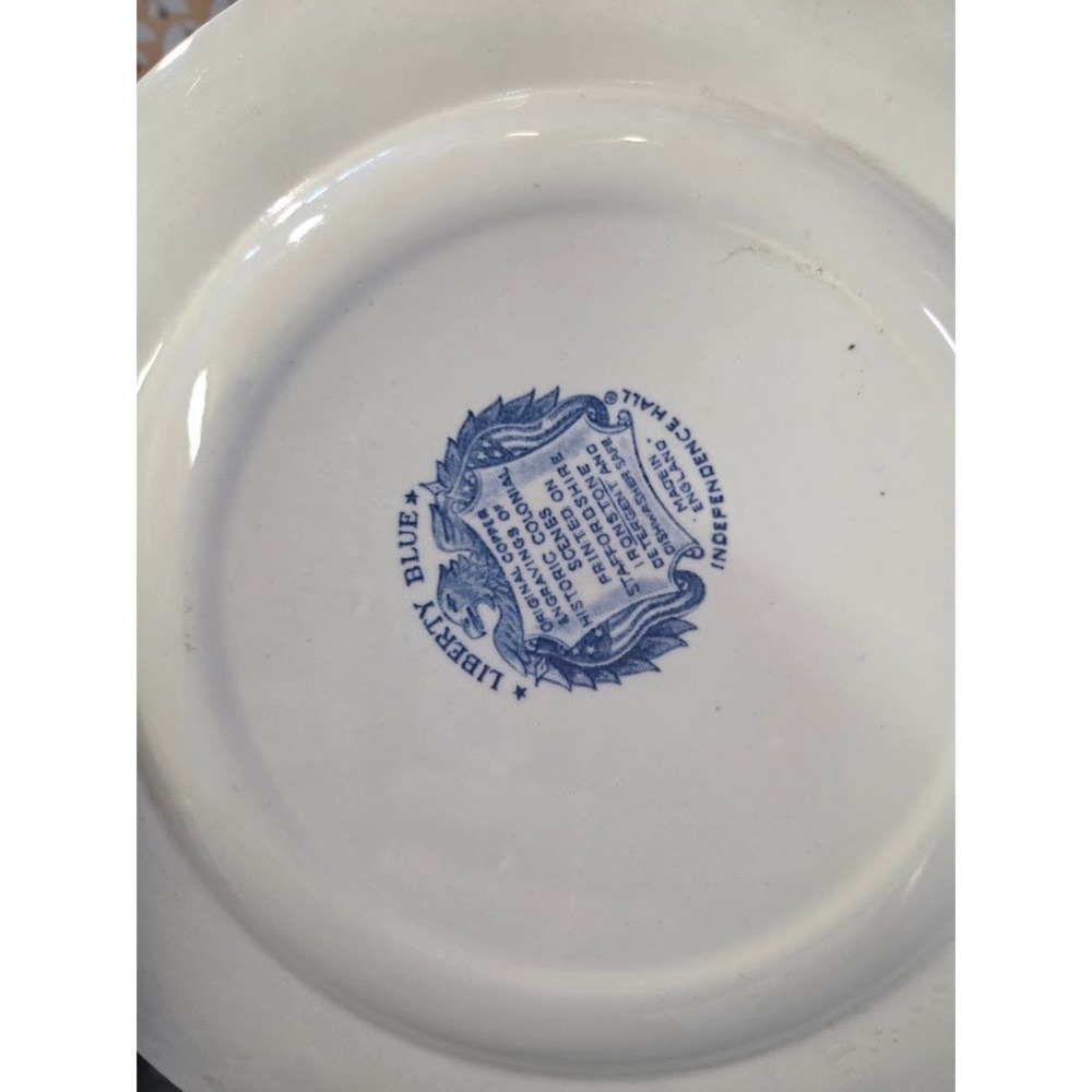 Liberty Blue Independence Hall Dinner Plate Staffordshire Ironstone England 10" - Picture 2 of 3